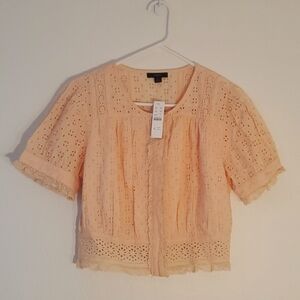J.Crew Puff Sleeve Lace Blouse